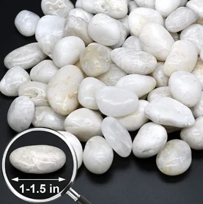 Rocas para las plantas suculentas o jardín de Bonsai, 3lb Bulk Bag - 1 pulgadas de 20-30mm grava decorativa blanca guijarros para plantas