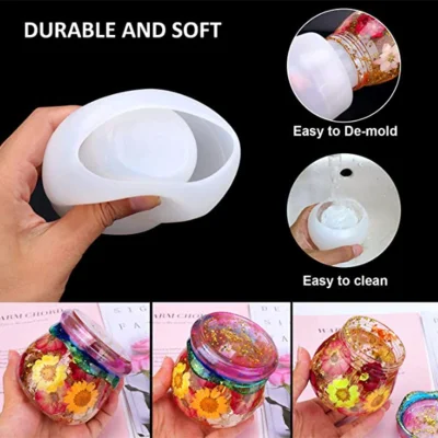 Molde maceta de cemento potado con plantas suculentas, molde de silicona de hormigón de yeso, molde de silicona de cilindro grande de resina DIY molde de silicona