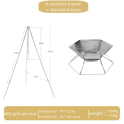 Barbacoa parrillas plegable Barbacoa exterior Camping Barbacoa Fogones para Senderismo o picnic