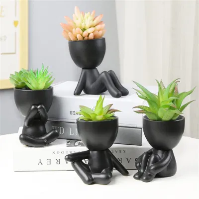 Florero de cerámica creativa Caza de planta de suculento de artesanía