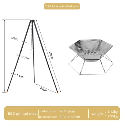 Barbacoa parrillas plegable Barbacoa exterior Camping Barbacoa Fogones para Senderismo o picnic
