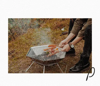 Barbacoa parrillas plegable Barbacoa exterior Camping Barbacoa Fogones para Senderismo o picnic