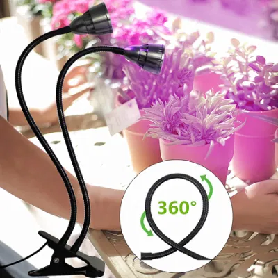 Goldmore11 de la planta de luz LED de crecer, de doble cabezal de cuello de cisne con Clip para plantas suculentas de las luces de la planta