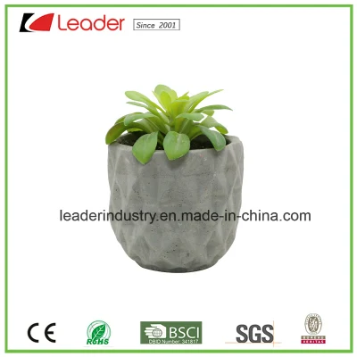 Mini suculentas Artificial falso interior planta en maceta de color verde con recipiente de cemento para el hogar y decoración de oficina