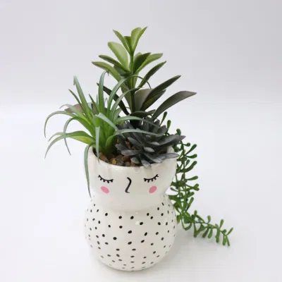 Suculento Bonsai Mini Green plantas Faux Interiores plantas artificiales para Decoración del hogar