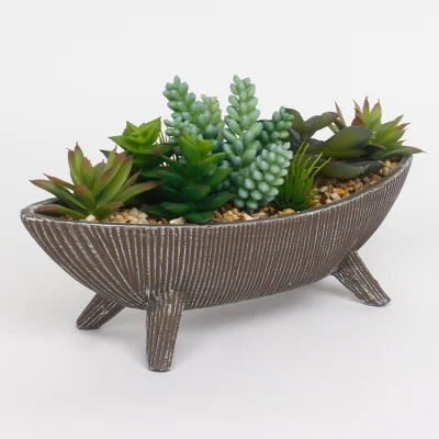 Plantas artificiales suculentas en macetas arreglo Succulents Bonsai para el hogar Decoración del hotel