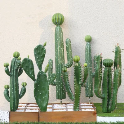 Popular Plantas de Cactus Artificiales de Alta Calidad Decorativas para Exteriores e Interiores Faux Sansevieria Cylindrica