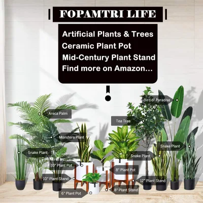 Planta de la Serpiente artificial 35.4 pulgadas Fake Sansevieria con 32 hojas de árbol, perfecta imitación de las plantas en maceta para interiores, Casa exterior la oficina en casa jardín Decoración moderna
