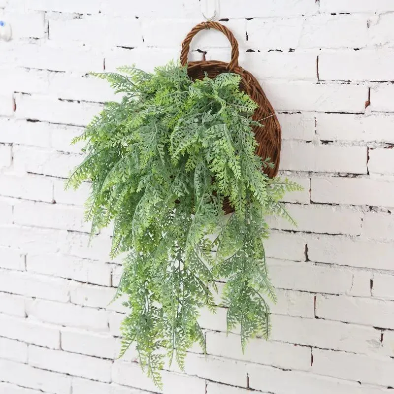 Realistic Fake Succulent 5 Fork Artificial Hanging Plant for Wall Decoration