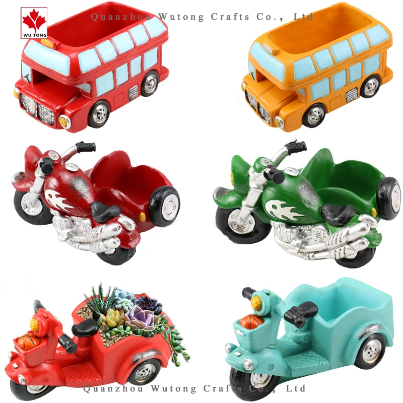 Resin Car Flower Pot Cartoon Car Tabletop Succulent Potted Plant