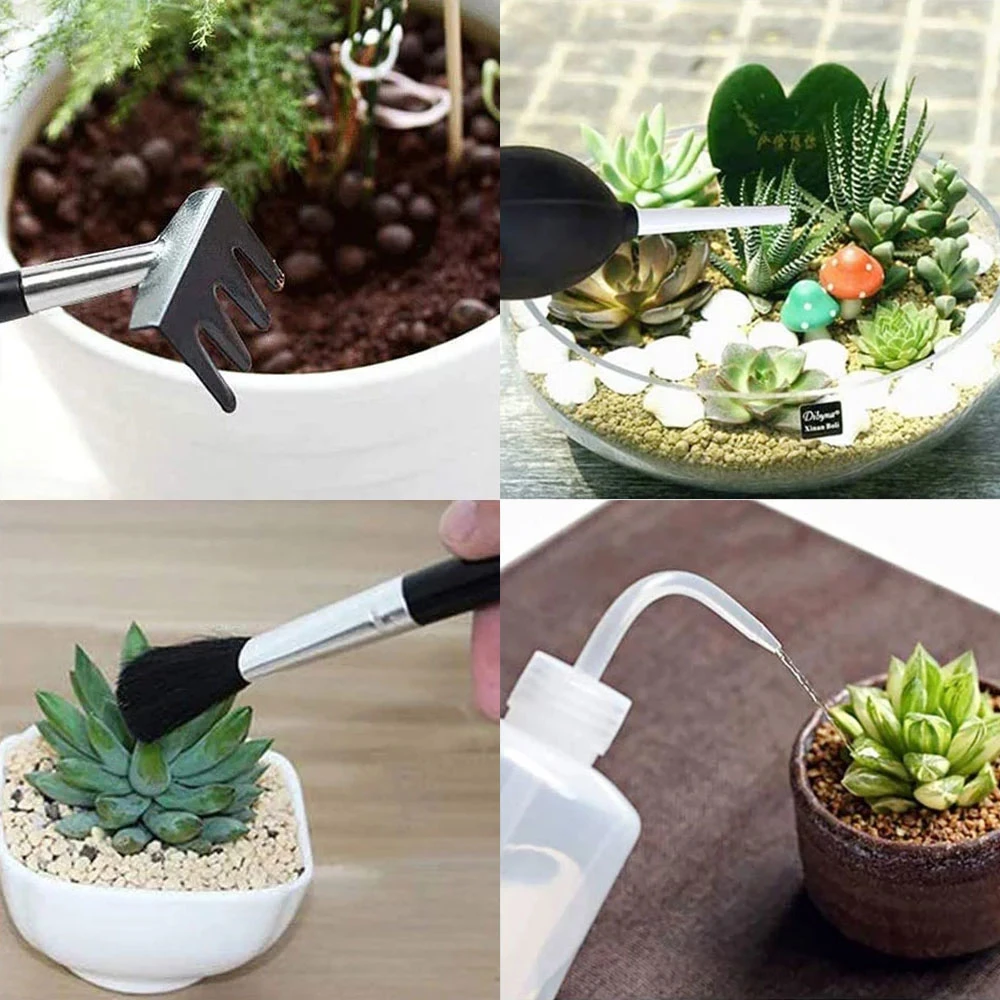 13PCS Garden Planter Kit Succulent Plants Tools Mini Garden Hand Tools Set Indoor Bonsai Miniature Transplant Seedling Tool