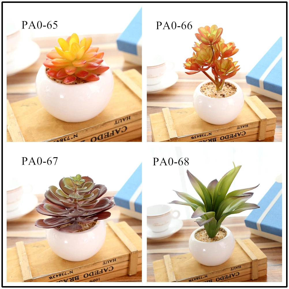 Mini Assorted Artificial Succulents Plants with Pots for Home Decor