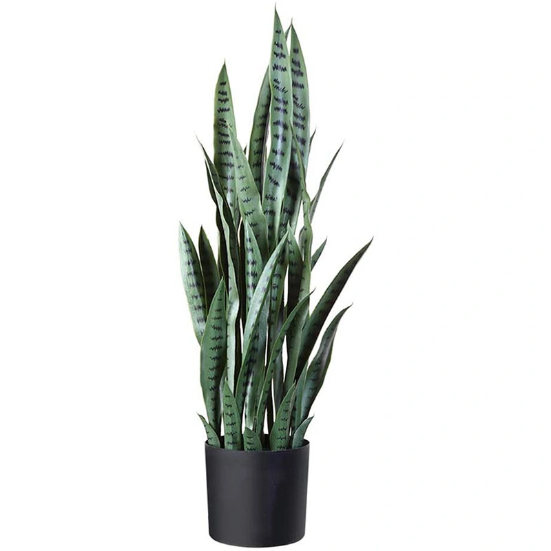 Artificial Snake Plant 35.4 Inch Fake Sansevieria Tree with 32 Leaves, Perfect Faux Plants in Pot for Indoor Outdoor House Home Office Garden Modern Decoration