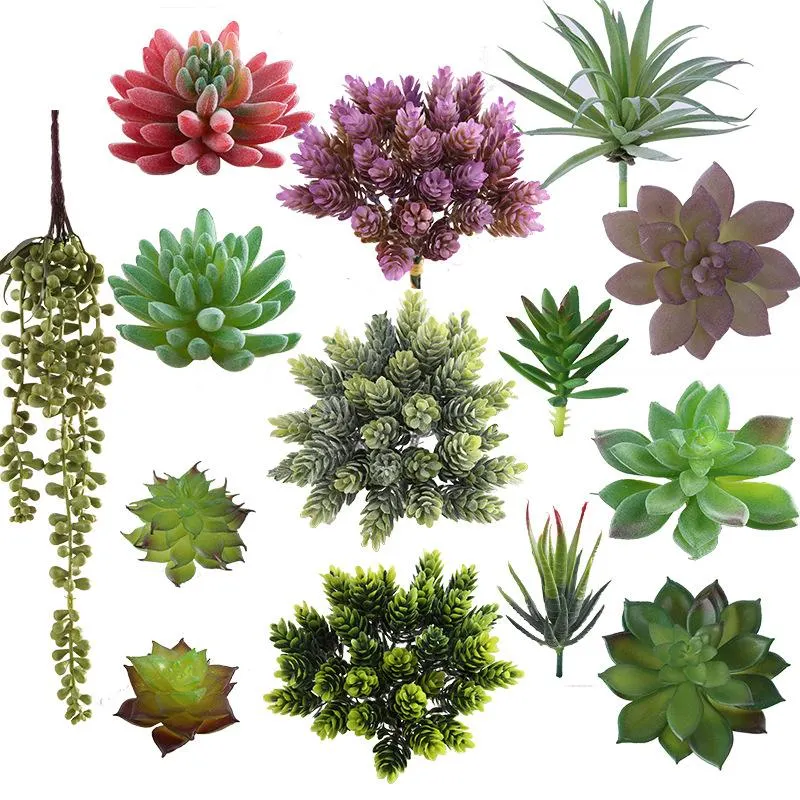 Premium Crafting DIY Floral Decor Artificial Succulent Plants for Home Garden Office Party