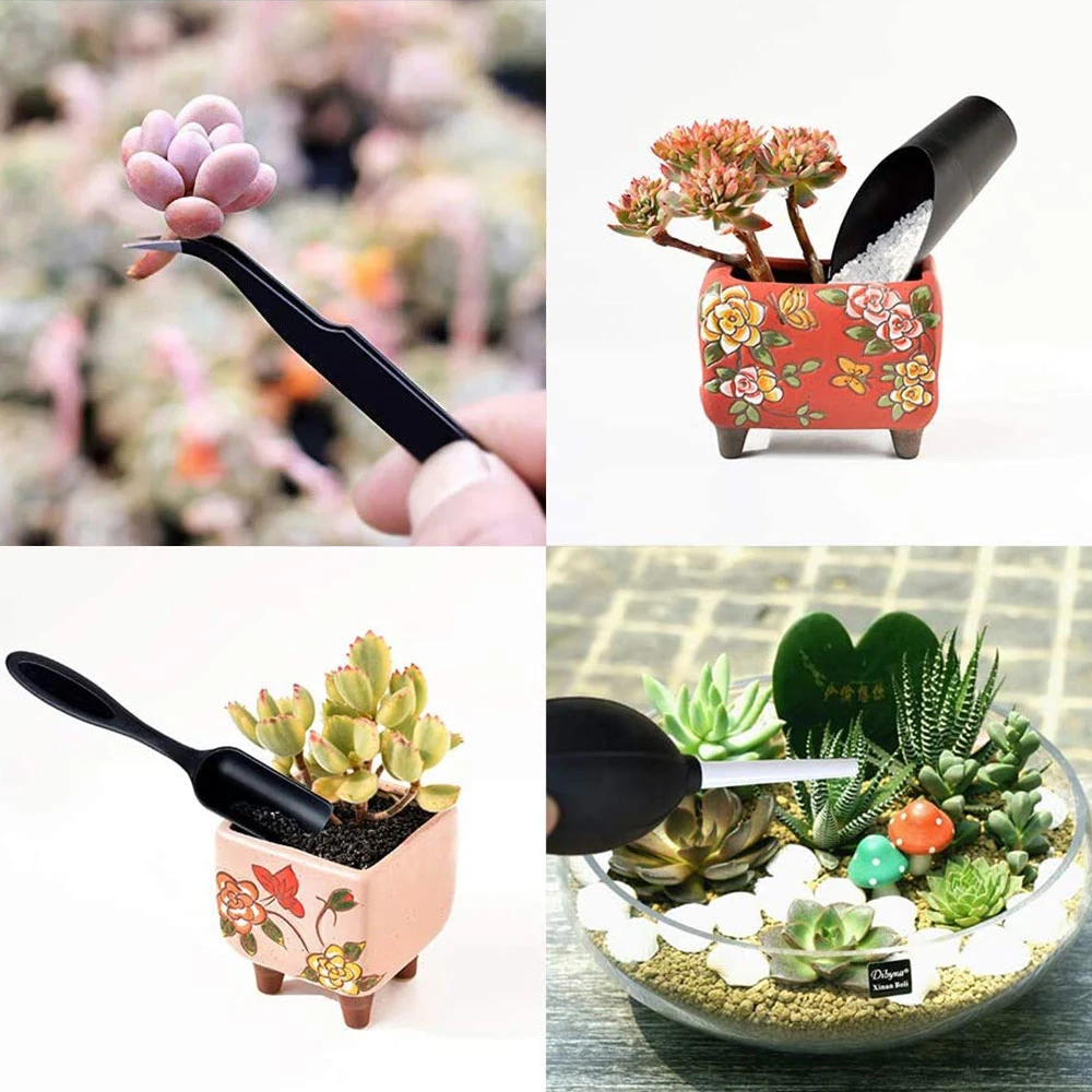 13PCS Garden Planter Kit Succulent Plants Tools Mini Garden Hand Tools Set Indoor Bonsai Miniature Transplant Seedling Tool