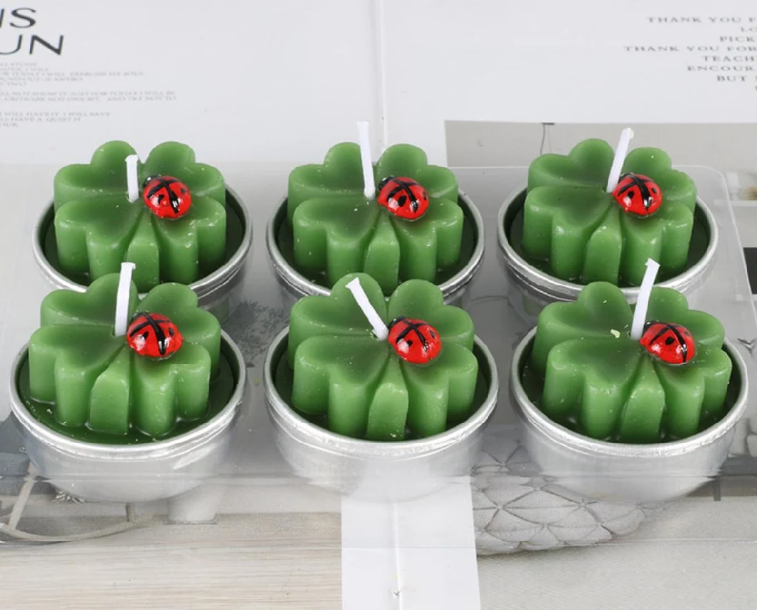 Succulent Cactus Tea Light Candles Unscented 6PCS Assorted for Birthday Party