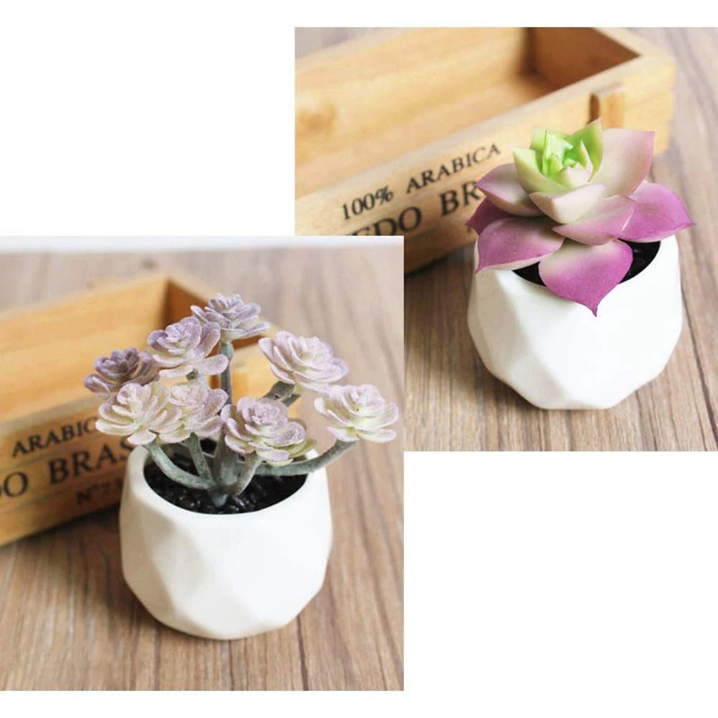 Set of 4 Small Artificial Succulent Plants with Pot Faux Succulent Plants for Desk Decoration Realistic Fake Succulent Plant for Home Decor Indoor