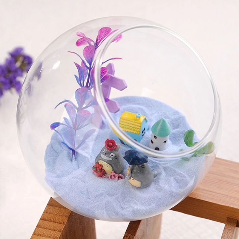 Wholesale European Creative Oblique Transparent Succulent Plant Flower Glass Vase for Decoration