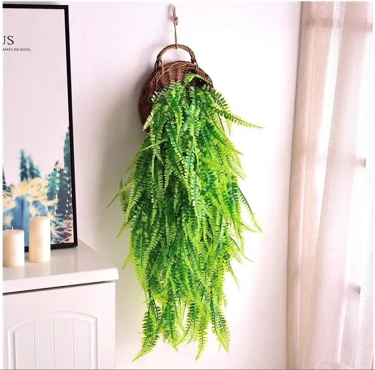 Realistic Fake Succulent 5 Fork Artificial Hanging Plant for Wall Decoration