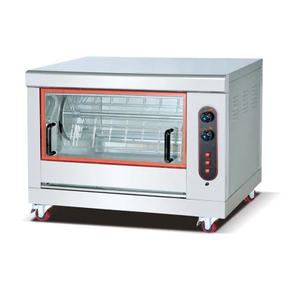  Rotisserie Machine Rotary gas Chicken Grill forno acciaio inox commerciale Macchina elettrica per il pollo arrosto, attrezzatura per il catering dell&prime;hotel