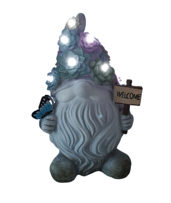  Giardino Ornament Gnome solare nano con decorazione pianta succulente