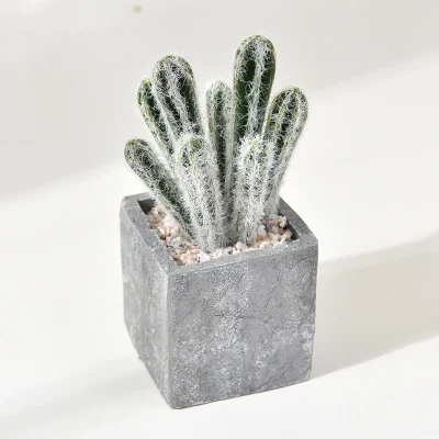  Decorativo Faux succulente artificiale succulente Cactus faked Air piante con Pentole grigie