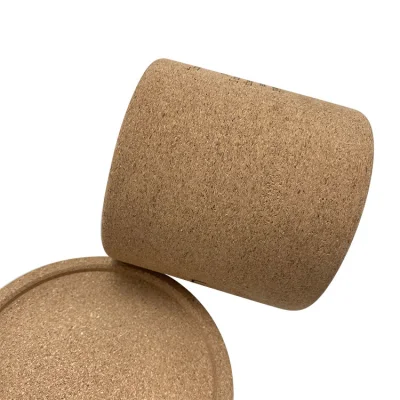  Set di 3 vasi di Cork Plant 5.5&quot; + Saucers di Rice Hull - foro di drenaggio - piantatrici da giardino per piante da interno ed esterno, erbe, succulenti - ecocompatibile