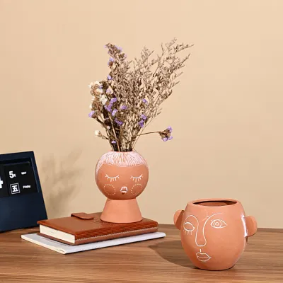 Ceramica/Terracotta Fiore Pot all&prime;ingrosso ragazza faccia Succulente Fiore Pot &amp; Piantatrici impianti