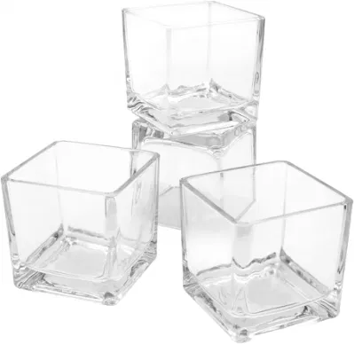  Vasi quadrati a cubo in vetro trasparente bulk piccolo vaso fiore centrale Candela TeaLight porta Cubic Succulent pianta Terrarium Crystal jar per Decorazione nuziale di festa