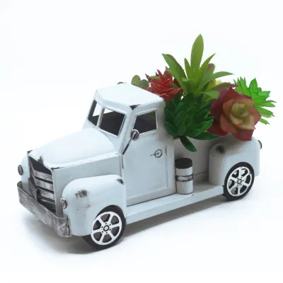  Vitange metallo camion Farmhouse centrotavola decorazione succulente