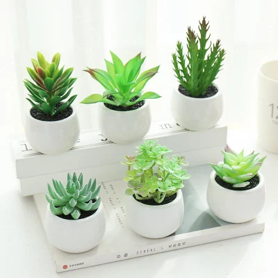  Vaso di fiori ornamentali artificiale succulente pianta verde decorazione domestica