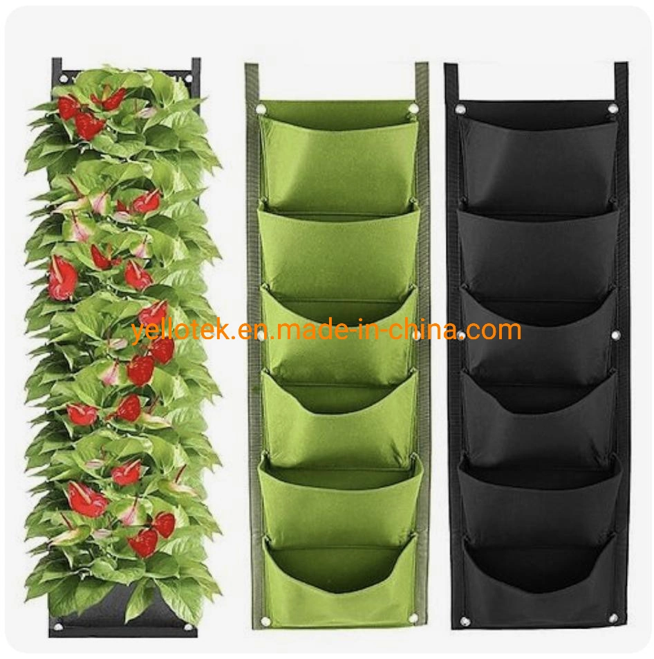 Hanging Growing Bag Outdoor/Indoor Planter for Wall Garden Flower -Decor Fence Hanger with Wall Pockets Grow Planting Plant Kit Fabric Pots