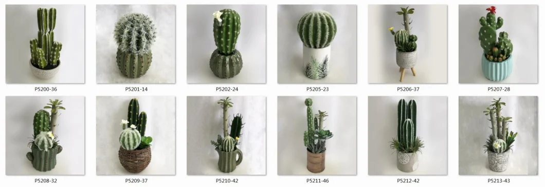 42cm High Artificial Mini Potted Plant Cactus in Cement Pot