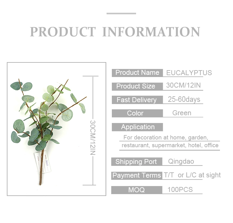 China Hot Sell Real Touch Eucalyptus Silk Leaves Small Twigs Artificial Plants and Flowers
