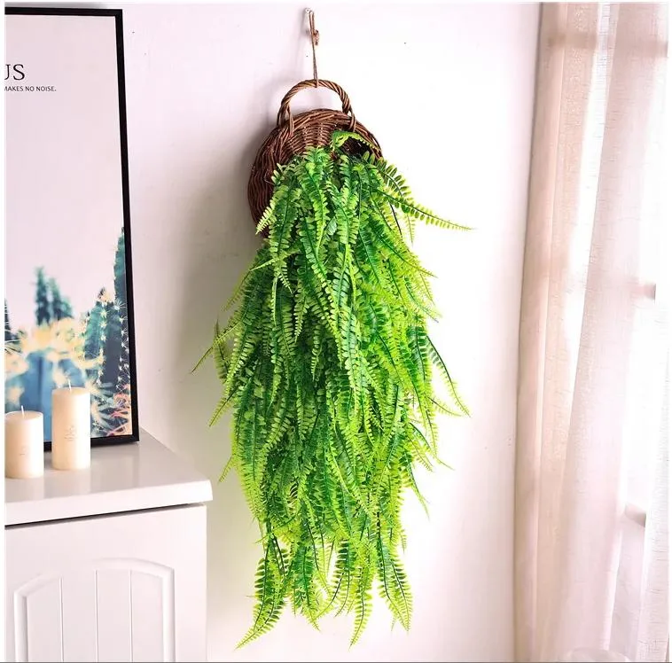 Artificial Hanging Plant Faux Plastic IVY Baosai Fern Plastic Plant for Outdoor