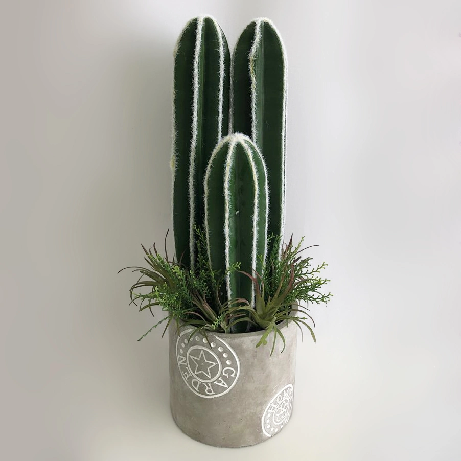 42cm High Artificial Mini Potted Plant Cactus in Cement Pot