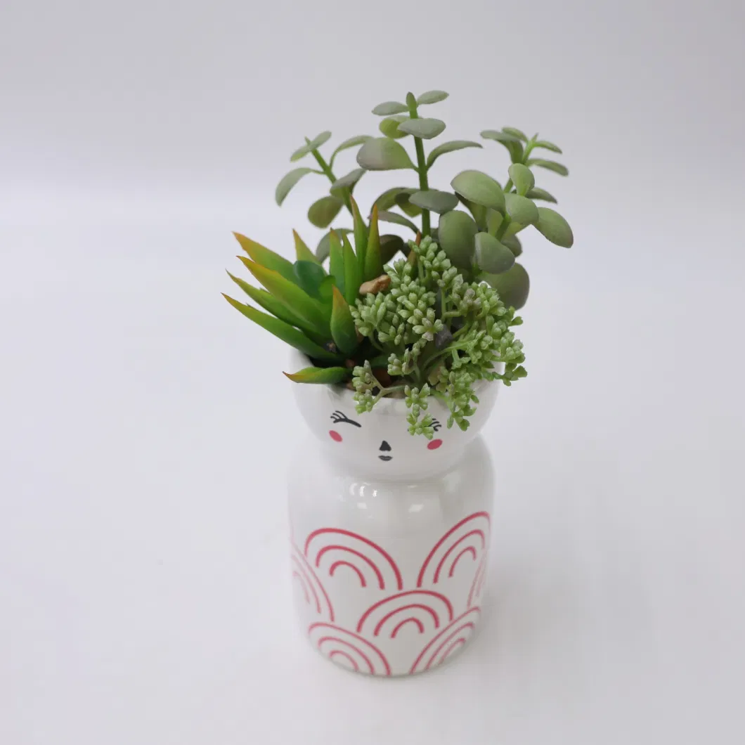 Home Indoor Decorative Mini Plastic Artificial Succulent Pot Plants Garden Decor Succulents