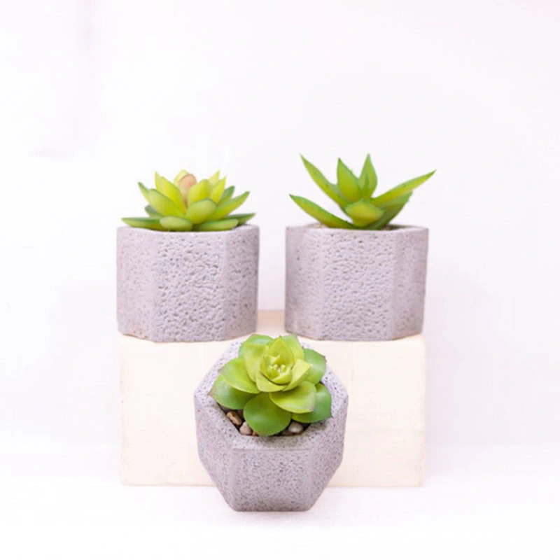 Artificial Succulents Plants Fake Potted Plants with Cement Pot