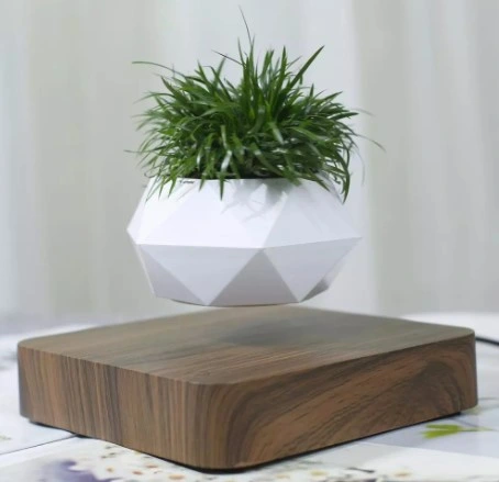 Decor Home Office Gift Indoor 360 Rotating Magnetic Levitating Artificial Plant, Floating Air Bonsai Succulent Pot Suspension