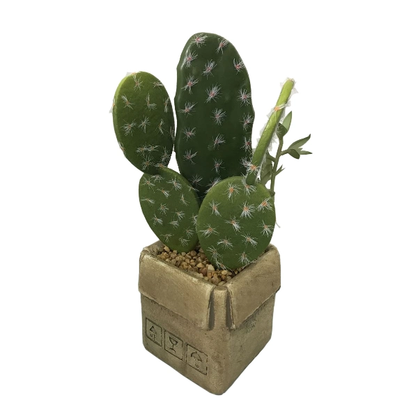 Artificial Cactus Plants in Cement Pot for Home Decoration