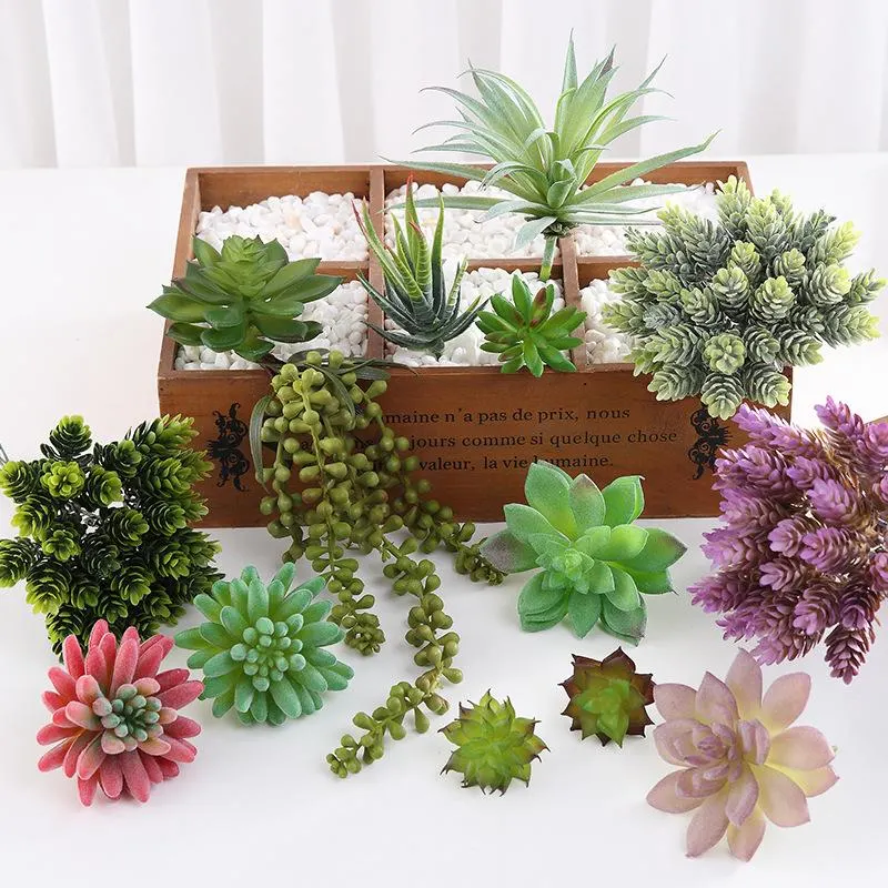 Premium Crafting DIY Floral Decor Artificial Succulent Plants for Home Garden Office Party