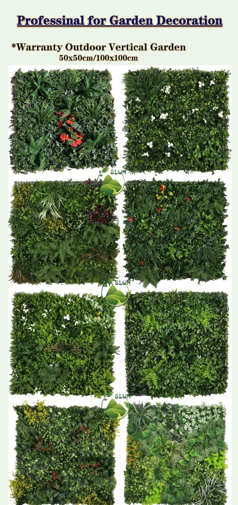 Vertical Garden Outdoor Plant Wall Artificial Wall Panels Plastic Mini Succulent Plants