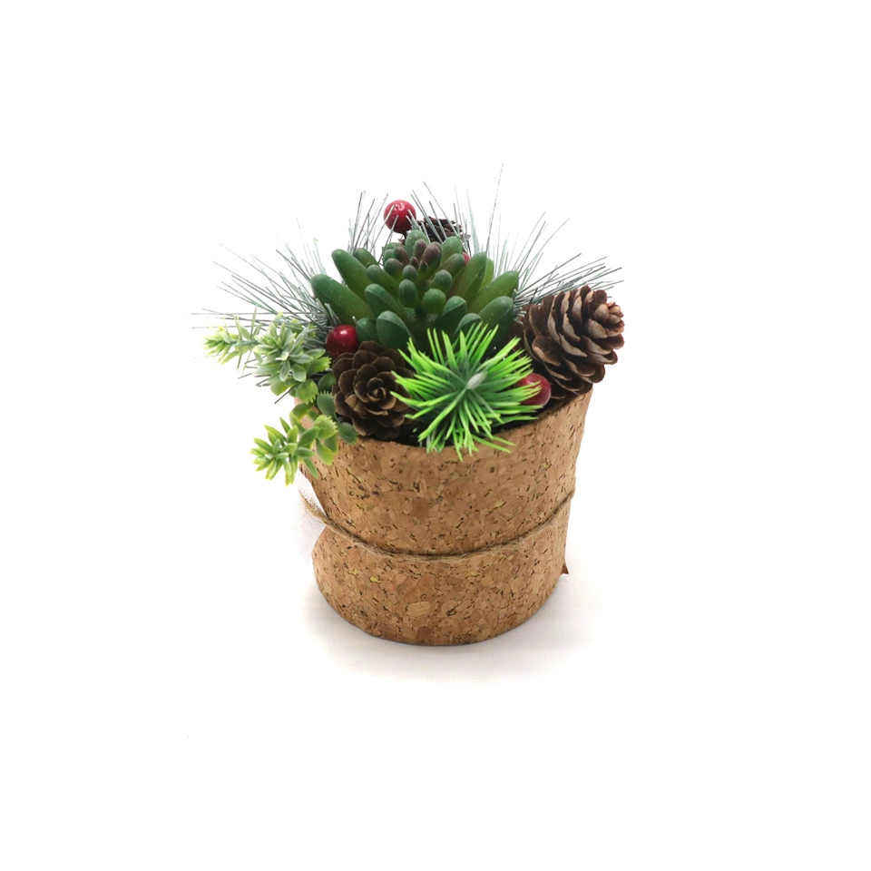 Hot Sale of Artificial Green Plant Small Bonsai Succulent Pine Cone Decoration Holiday Decoration Desk Center Decoration Green Plant Mini Bonsai