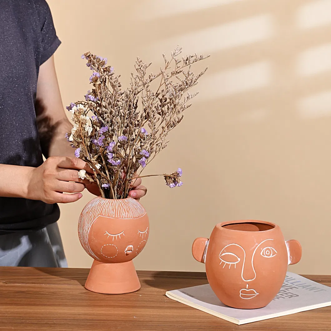 Ceramic/Terracotta Flower Pot Wholesale Girl Face Succulent Flower Pots &amp; Planters Plants