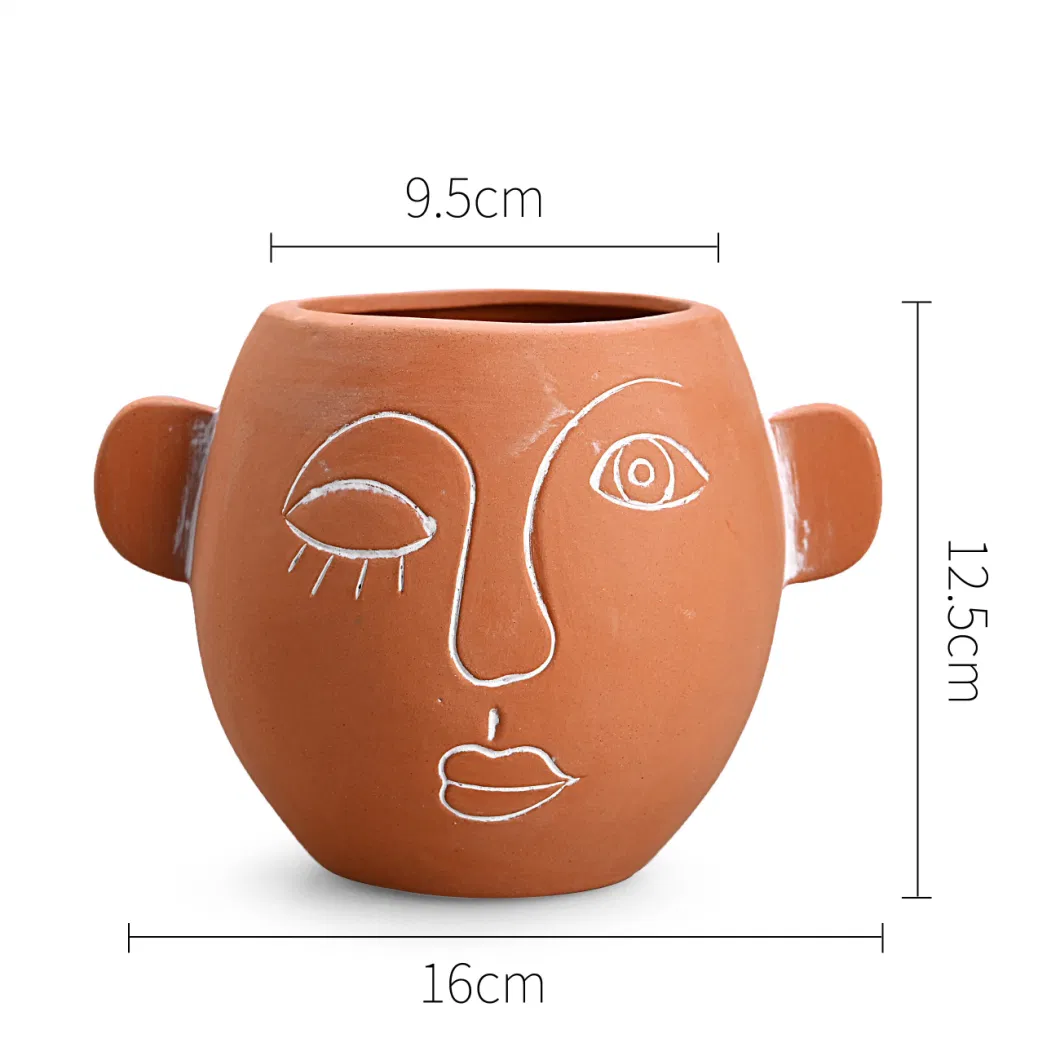 Ceramic/Terracotta Flower Pot Wholesale Girl Face Succulent Flower Pots &amp; Planters Plants