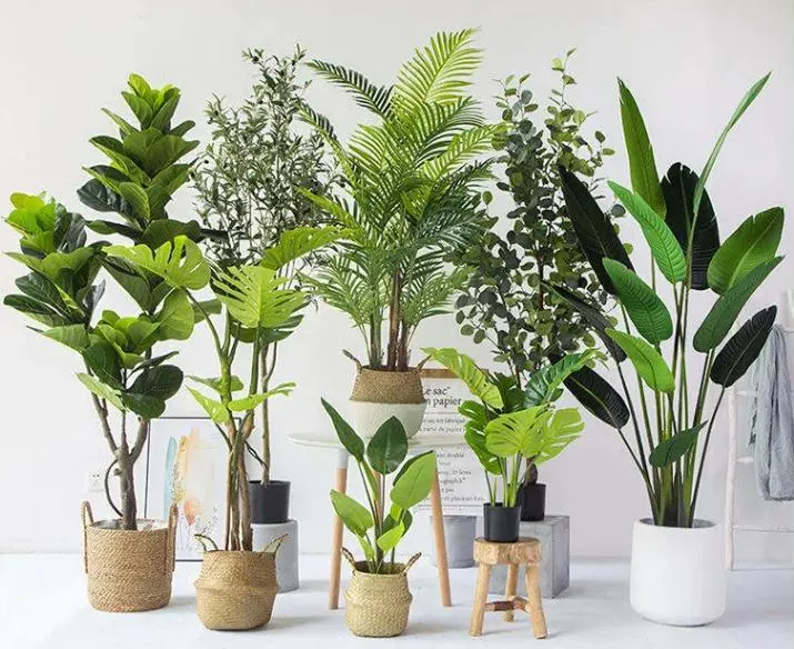 Indoor Realistic Faux Plastic Tree Garden Decorative Live Artificial Flower Bonsai Plant