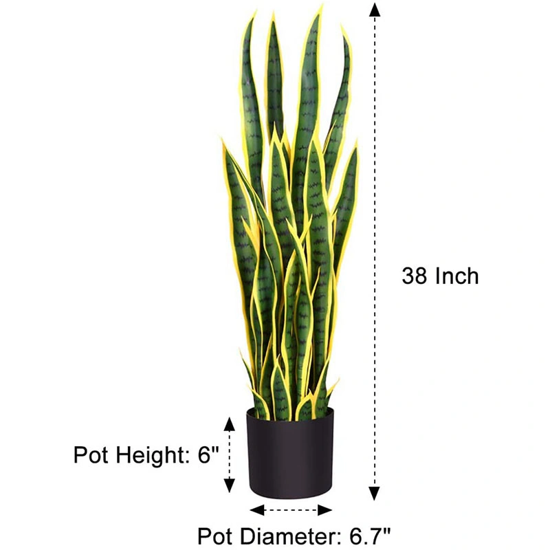 Artificial Snake Plant 26 Inches Fake Sansevieria Artificial Potted Plants for Indoor and Outdoor, Home, Office Decoration