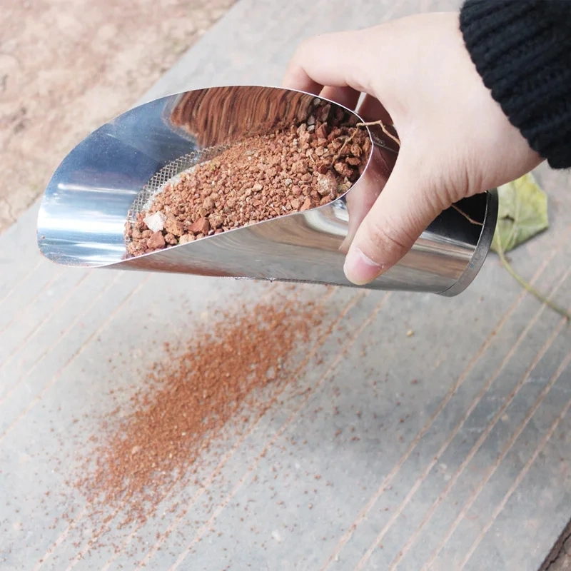 Stainless Steel Shovel Household Pot Planting Succulent Plant Loosen Soil Transplanting Sieve Shovel Garden Hand Tools