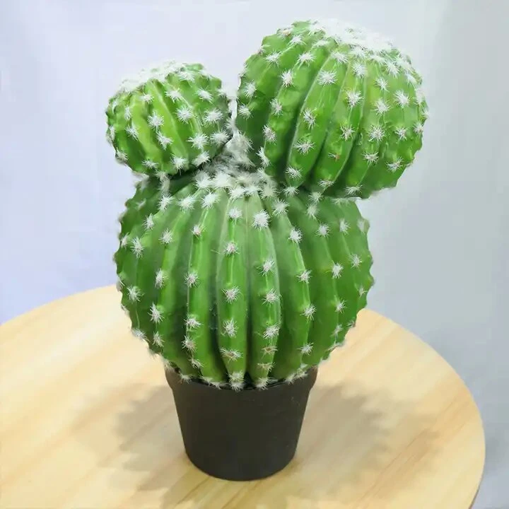 Succulent Potting Artificial Ball Cactus Small Desk Plant for Office Home Decoration