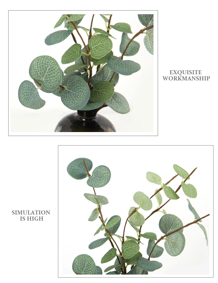 China Hot Sell Real Touch Eucalyptus Silk Leaves Small Twigs Artificial Plants and Flowers